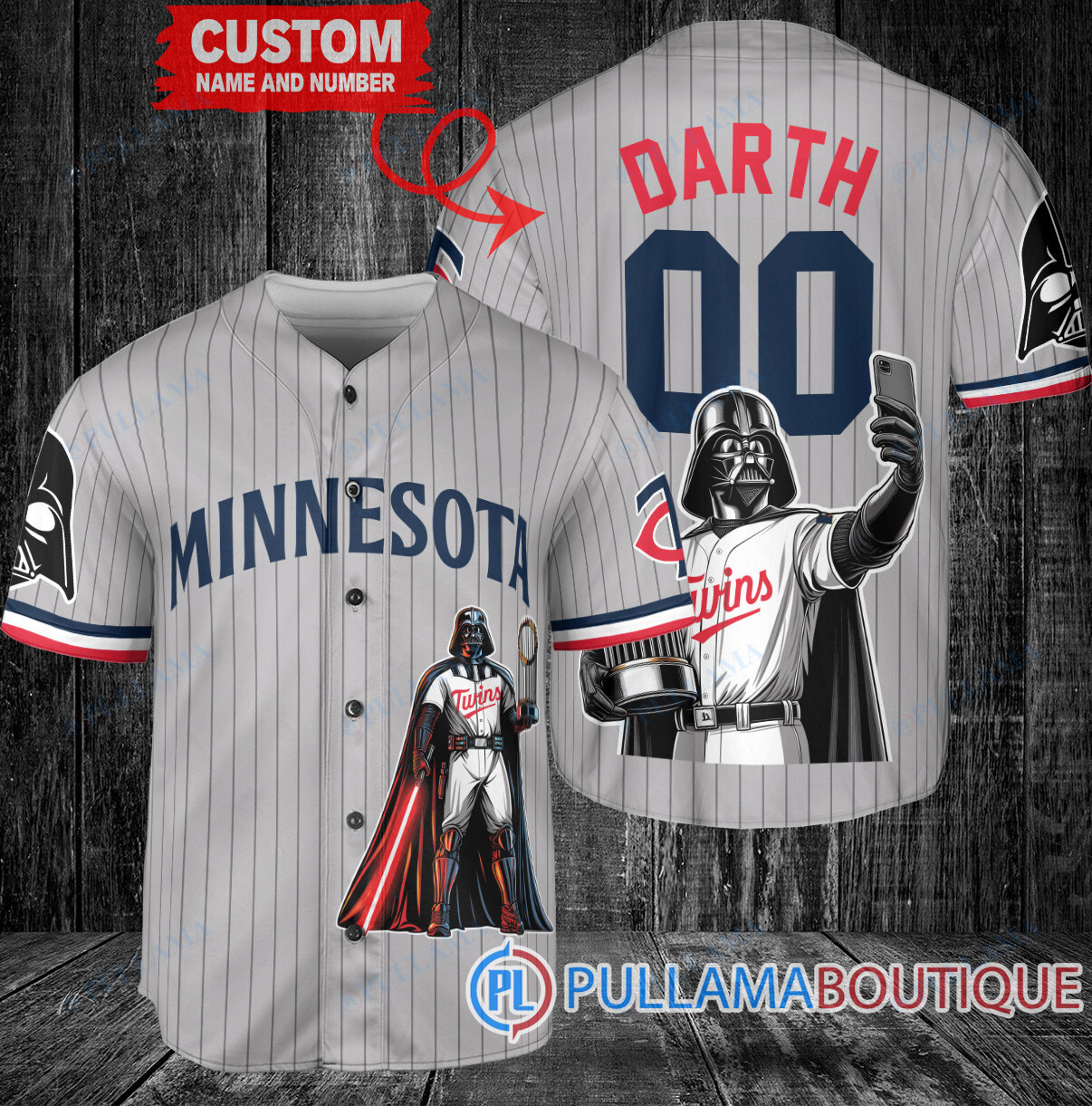 Atlanta Braves x Darth Vader Star Wars with Trophy Baseball Jersey White