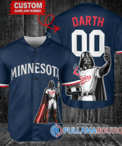 Minnesota Twins x Darth Vader Star Wars with Trophy Baseball Jersey Navy