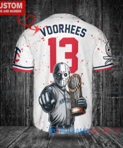 Minnesota Twins x Friday the 13th Jason Voorhees Halloween with World Series Trophy Custom Baseball Jersey White