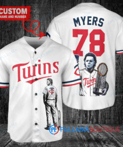 Minnesota Twins x Halloween Michael Myers with Trophy Custom Baseball Jersey White