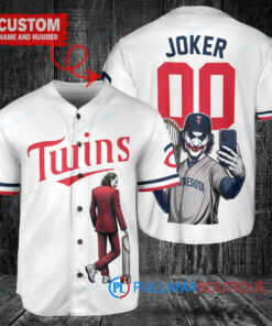 Minnesota Twins x Joker DC Comics with Trophy Custom Baseball Jersey White