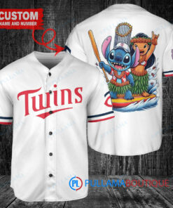 Minnesota Twins x Lilo & Stitch with Trophy Baseball Jersey White