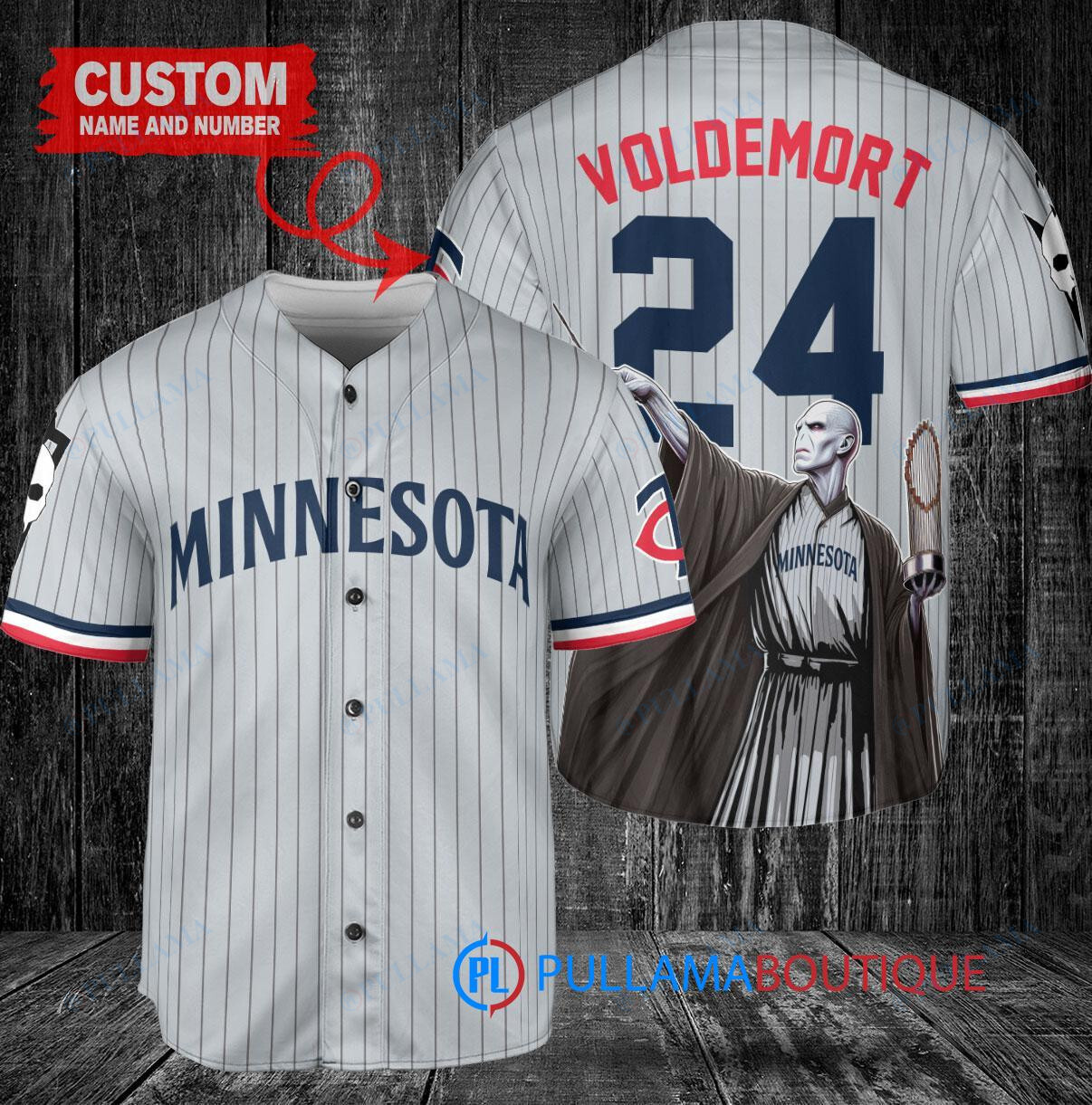 Los Angeles Dodgers x Lord Voldemort Harry Potter with Trophy Custom Baseball Jersey Royal City Connect