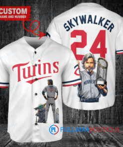 Minnesota Twins x Luke Skywalker Star Wars with Trophy Custom Baseball Jersey White