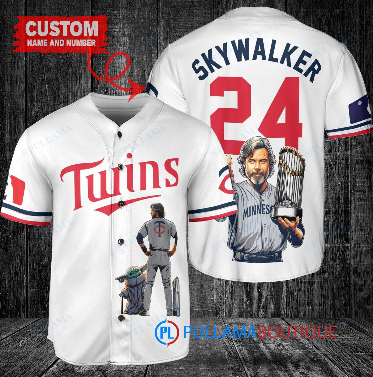 New York Mets x Luke Skywalker Star Wars with Trophy Custom Baseball Jersey Black