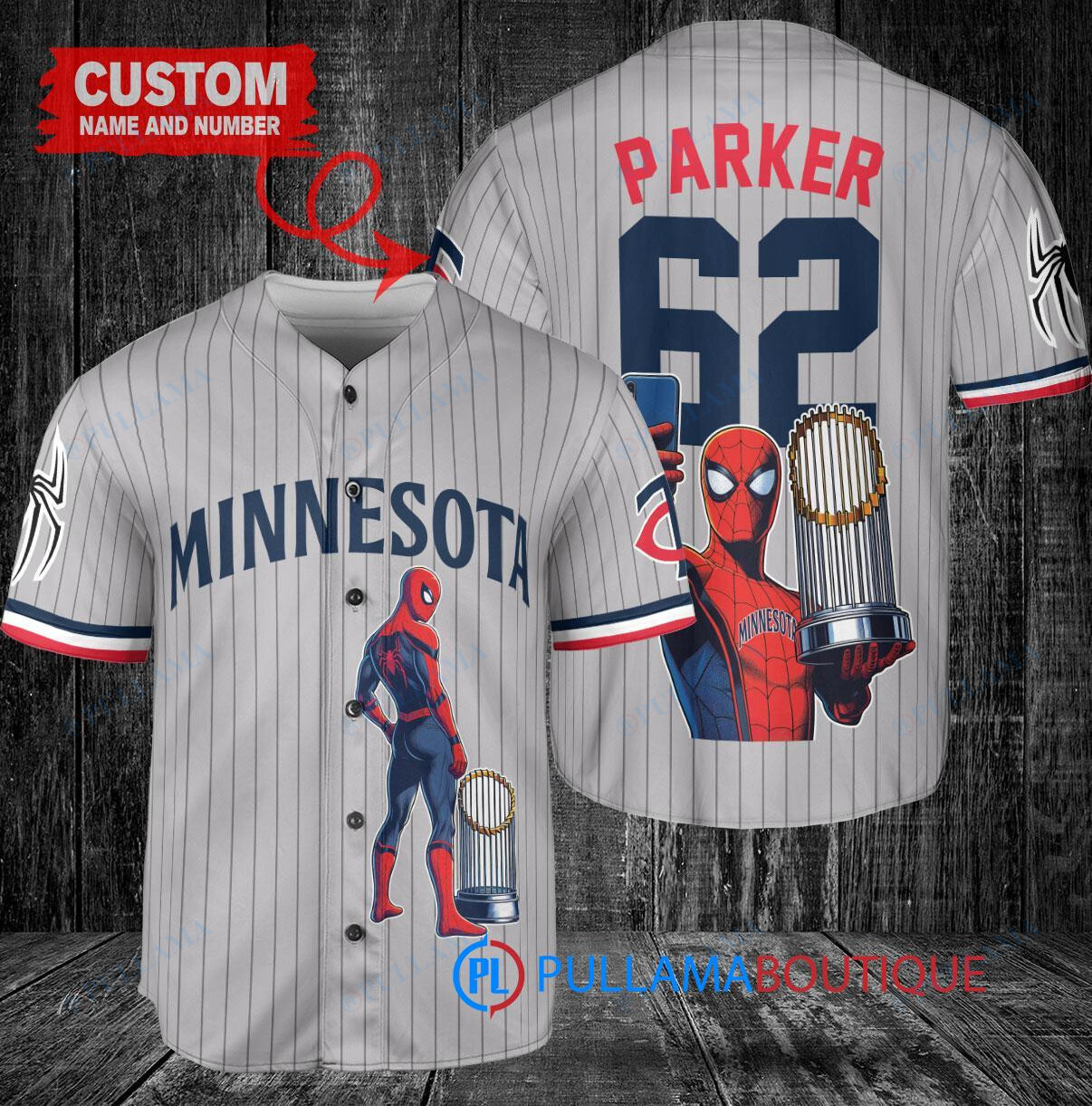 Texas Rangers x Marvel Spiderman with Trophy Custom Baseball Jersey Royal