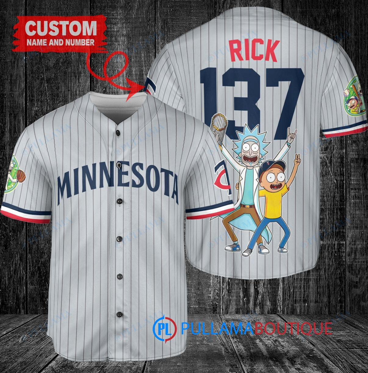 Houston Astros x Rick and Morty with Trophy Custom Baseball Jersey Navy City Connect