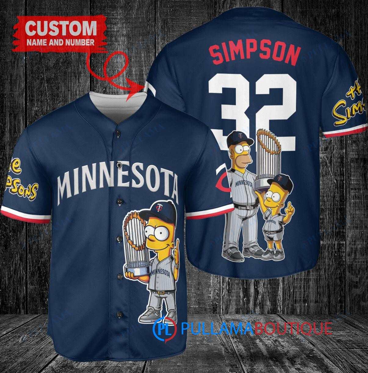 Milwaukee Brewers x The Simpsons Bart Simpson, Homer Simpson, Lisa Simpson with Trophy Custom Baseball Jersey Cream