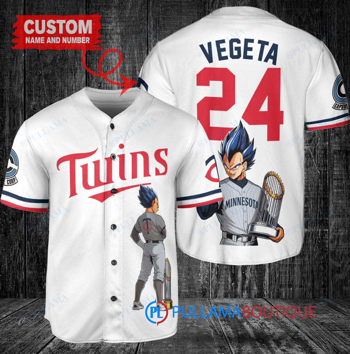 Tampa Bay Rays x Vegeta Super Saiyan Dragon Ball Z with Trophy Custom Baseball Jersey White Home Replica