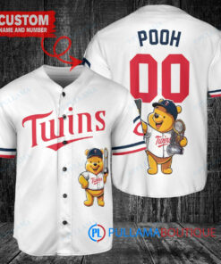 Minnesota Twins x Winnie the Pooh with Trophy Custom Baseball Jersey White