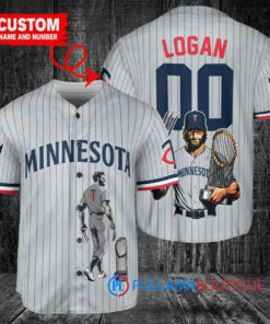 Minnesota Twins x Wolverine Logan with Trophy Custom Baseball Jersey Gray Road