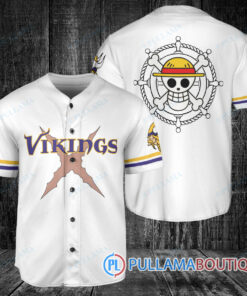 Minnesota Vikings Luffy After Timeskip One Piece Straw Hats Baseball Jersey