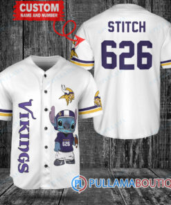 Minnesota Vikings Stitch Custom Baseball Jersey White