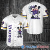 Arizona Cardinals x Mickey and Minnie with Trophy Baseball Jersey Black