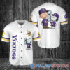 Jacksonville Jaguars x Snoopy and Charlie Brown with Trophy Baseball Jersey Teal Military