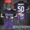 New York Giants x Snoopy and Charlie Brown with Trophy Custom Baseball Jersey Royal