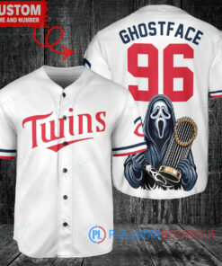 MN Twins x Ghostface Scream Halloween World Series Trophy Baseball Jersey White