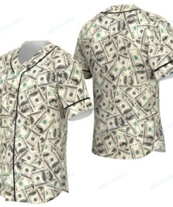 Money Dollar Pattern Baseball Jersey