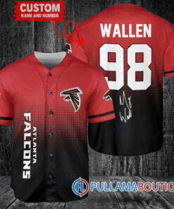 Morgan Wallen Atlanta Falcons Custom Baseball Jersey – Exclusive Fan Gear Red and Black