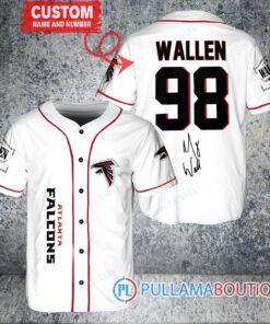 Morgan Wallen Atlanta Falcons Custom Baseball Jersey – Exclusive Fan Gear White