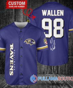 Morgan Wallen Baltimore Ravens Custom Baseball Jersey – Exclusive Fan Gear Purple