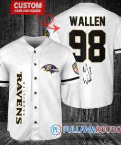 Morgan Wallen Baltimore Ravens Custom Baseball Jersey – Exclusive Fan Gear White