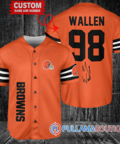 Morgan Wallen Cleveland Browns Custom Baseball Jersey – Exclusive Fan Gear Orange