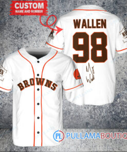 Morgan Wallen Cleveland Browns Custom Baseball Jersey – Exclusive Fan Gear White