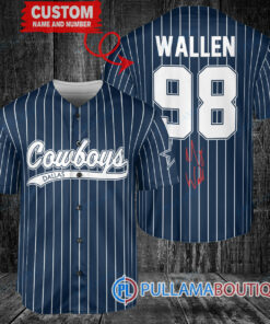 Morgan Wallen Dallas Cowboys Custom Baseball Jersey – Exclusive Fan Gear Navy Striped