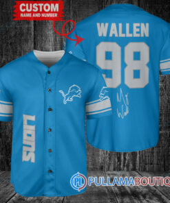 Morgan Wallen Detroit Lions Custom Baseball Jersey – Exclusive Fan Gear Light Blue