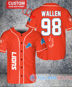 Morgan Wallen Detroit Lions Custom Baseball Jersey – Exclusive Fan Gear Orange