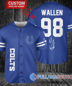 Morgan Wallen Indianapolis Colts Custom Baseball Jersey – Exclusive Fan Gear Royal