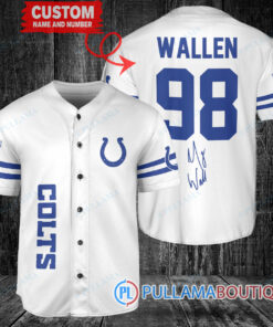 Morgan Wallen Indianapolis Colts Custom Baseball Jersey – Exclusive Fan Gear White