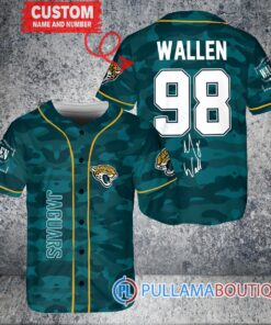 Morgan Wallen Jacksonville Jaguars Custom Baseball Jersey – Exclusive Fan Gear Teal Military