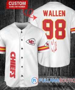 Morgan Wallen Kansas City Chiefs Custom Baseball Jersey – Exclusive Fan Gear White