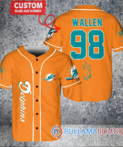 Morgan Wallen Miami Dolphins Custom Baseball Jersey – Exclusive Fan Gear Orange