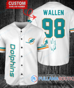 Morgan Wallen Miami Dolphins Custom Baseball Jersey – Exclusive Fan Gear White