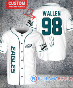 Morgan Wallen Philadelphia Eagles Custom Baseball Jersey – Exclusive Fan Gear White