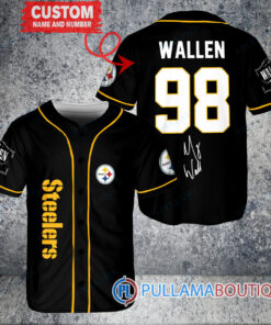 Morgan Wallen Pittsburgh Steelers Custom Baseball Jersey – Exclusive Fan Gear Black