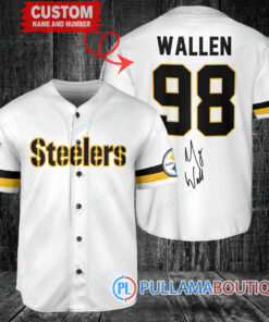 Morgan Wallen Pittsburgh Steelers Custom Baseball Jersey – Exclusive Fan Gear White