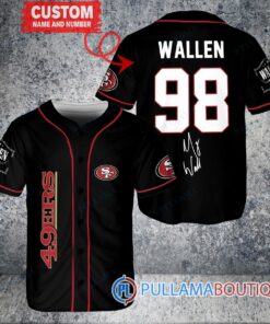 Morgan Wallen San Francisco 49ers Custom Baseball Jersey – Exclusive Fan Gear Black