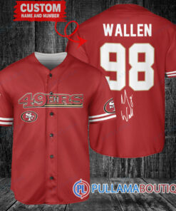 Morgan Wallen San Francisco 49ers Custom Baseball Jersey – Exclusive Fan Gear Red