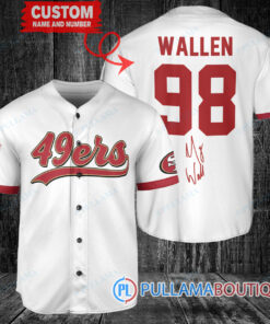 Morgan Wallen San Francisco 49ers Custom Baseball Jersey – Exclusive Fan Gear White