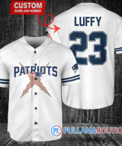 New England Patriots Luffy After Timeskip One Piece Straw Hats Custom Baseball Jersey