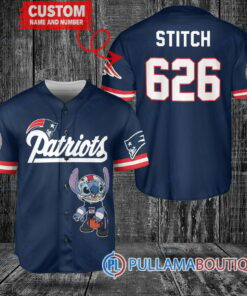 New England Patriots Stitch Custom Baseball Jersey Navy