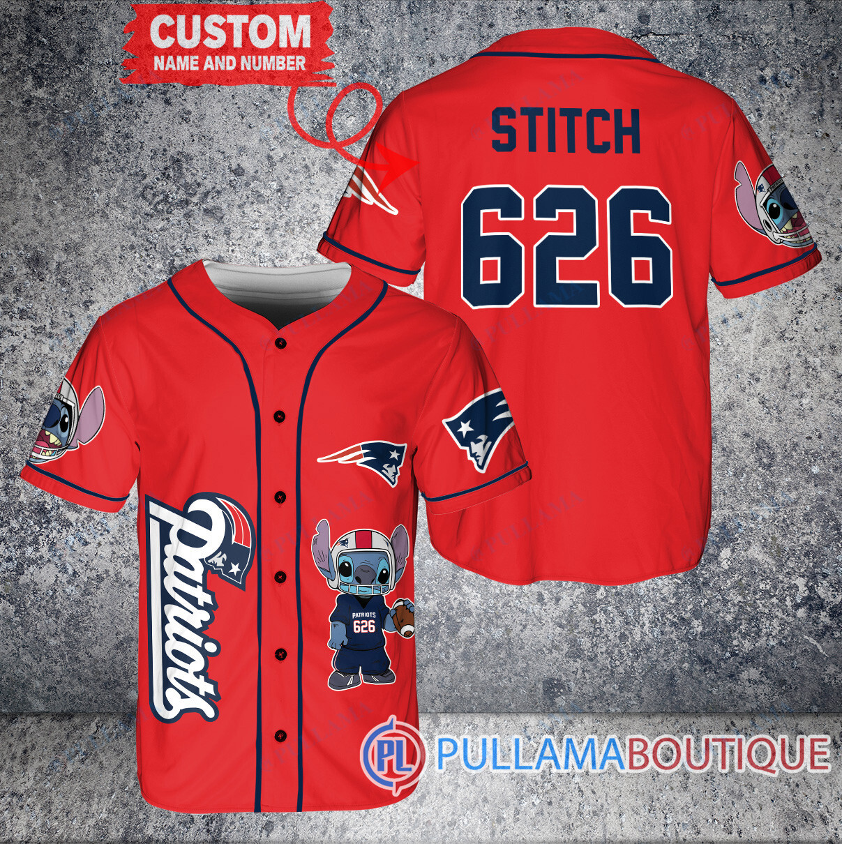 Chicago Bears Stitch Custom Baseball Jersey Red