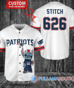 New England Patriots Stitch Custom Baseball Jersey White