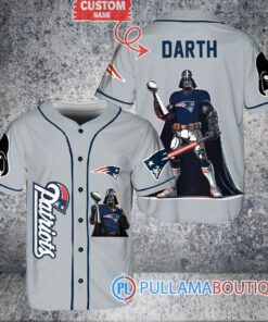 New England Patriots x Darth Vader Star Wars with Trophy Custom Baseball Jersey Gray