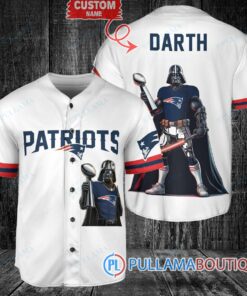 New England Patriots x Darth Vader Star Wars with Trophy Custom Baseball Jersey White