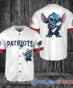 New England Patriots x Stitch with Trophy Baseball Jersey White